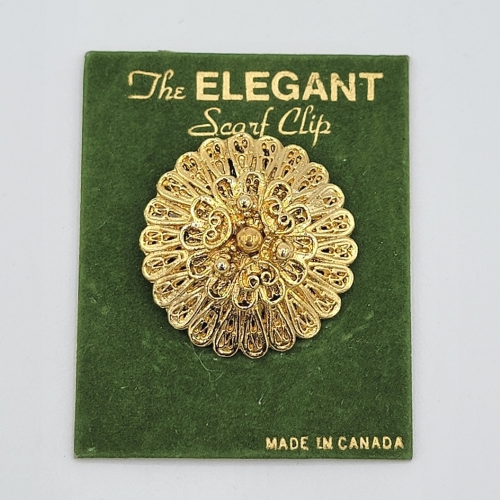 Vintage Gold Tone Scarf Clip #1953
